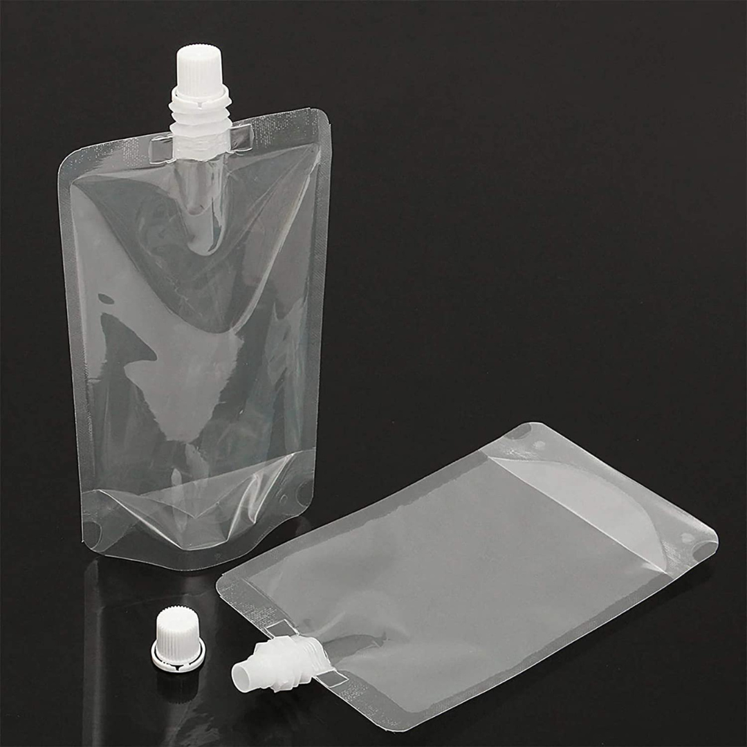 1000 ML Transparent Spout Pouch For Beverages Like Juice, Shake Etc. | Useful to store Handwash, Liquid Detergent And Any Other Liquid