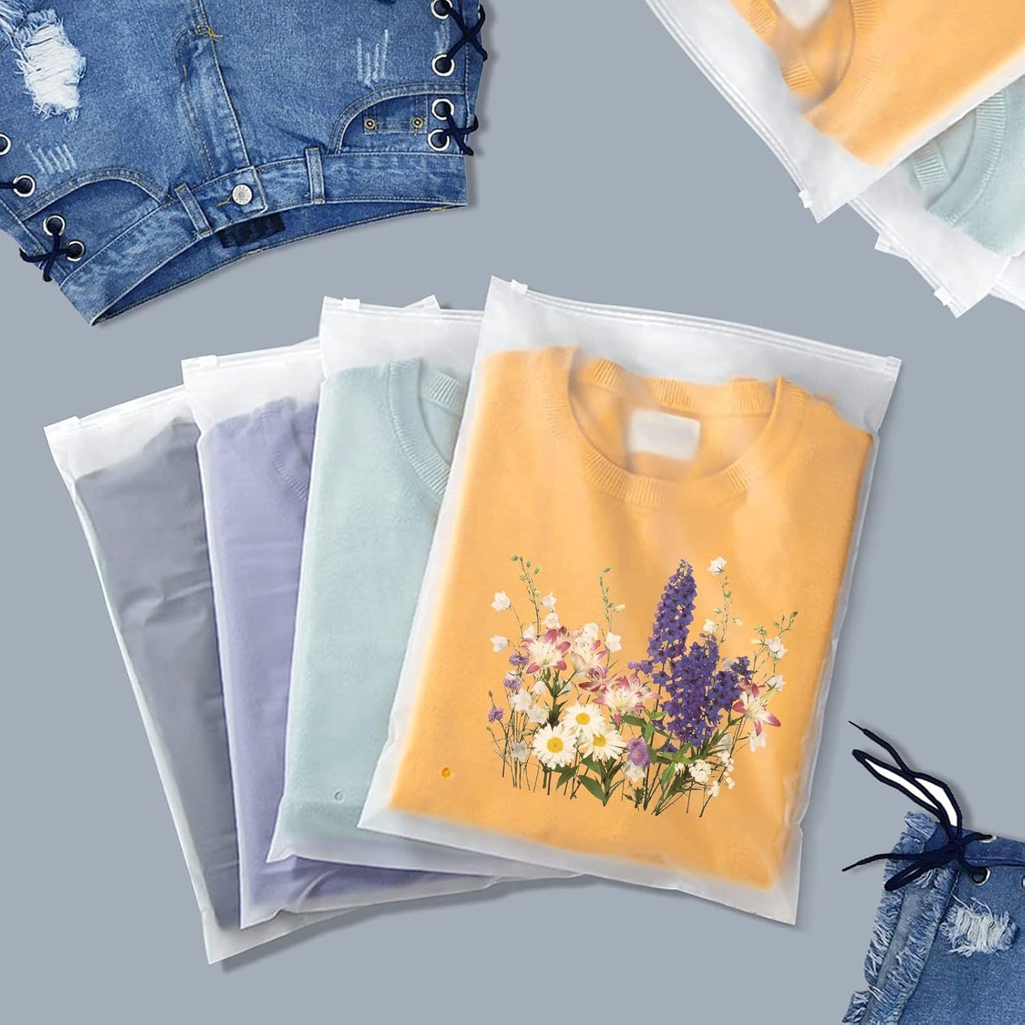 Frosted Zipper Bags | Useful to Store Clothes, Garment, Travel Accessories, Shoes, Cosmetics, Jewellery, Toiletries | With Air Vent Hole