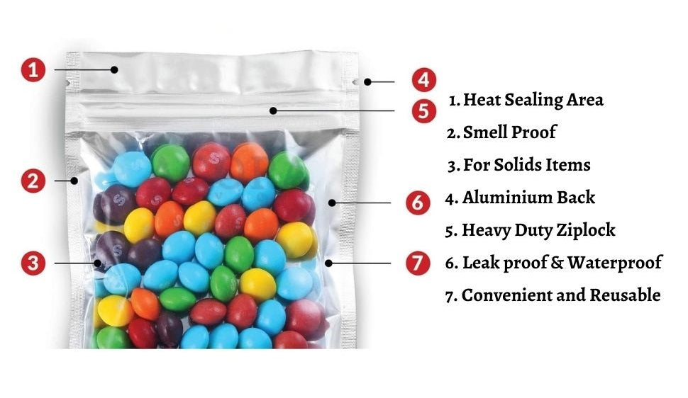 Transparent Front/Silver Back Food Graded Standup Zipper Pouch
