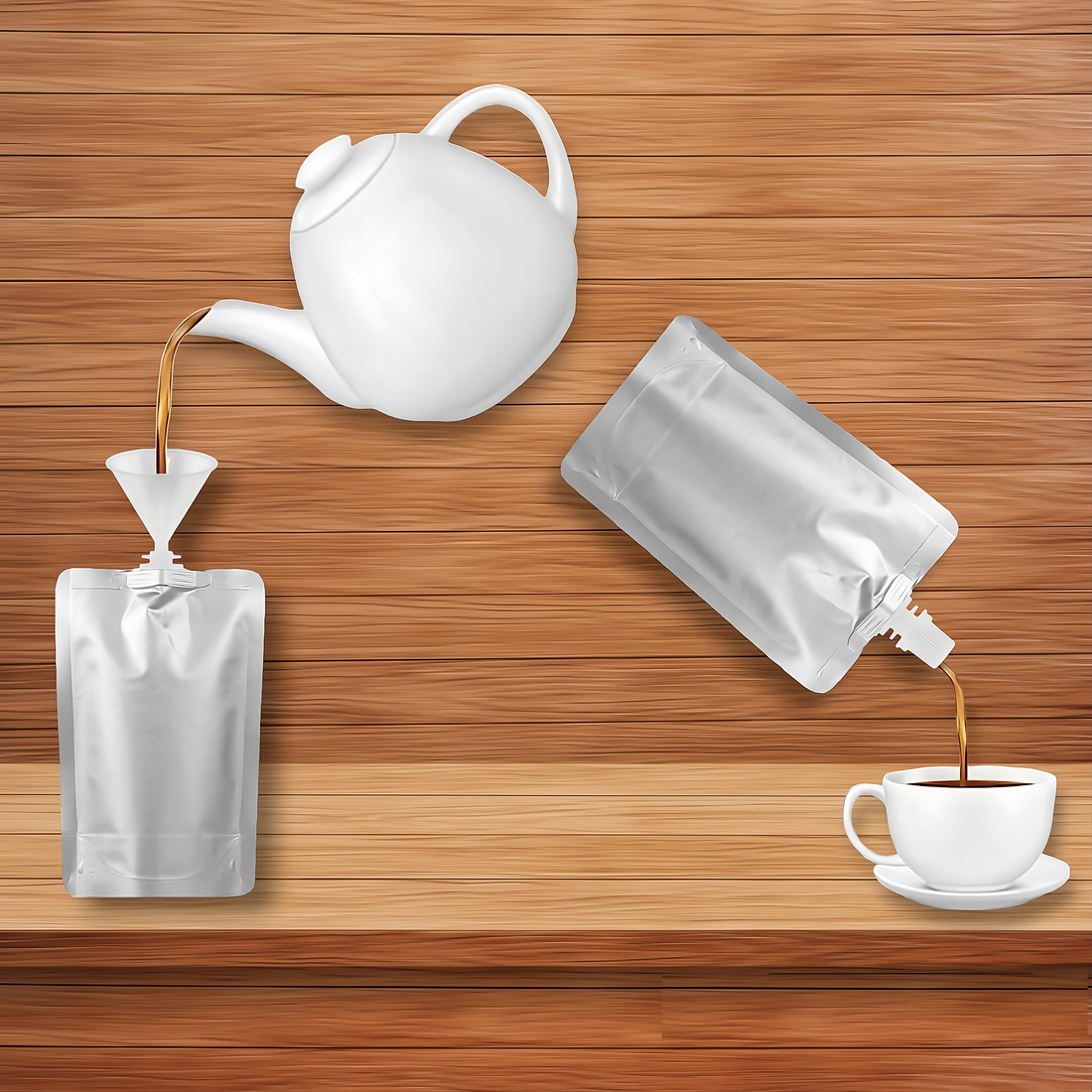 Hot tea packaging spout pouch 