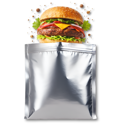 Metallised Silver Zip Lock Bags, Reusable Sandwich and Food Storage Bag, Airtight Foil Pouch with Zipper, Freezer Safe