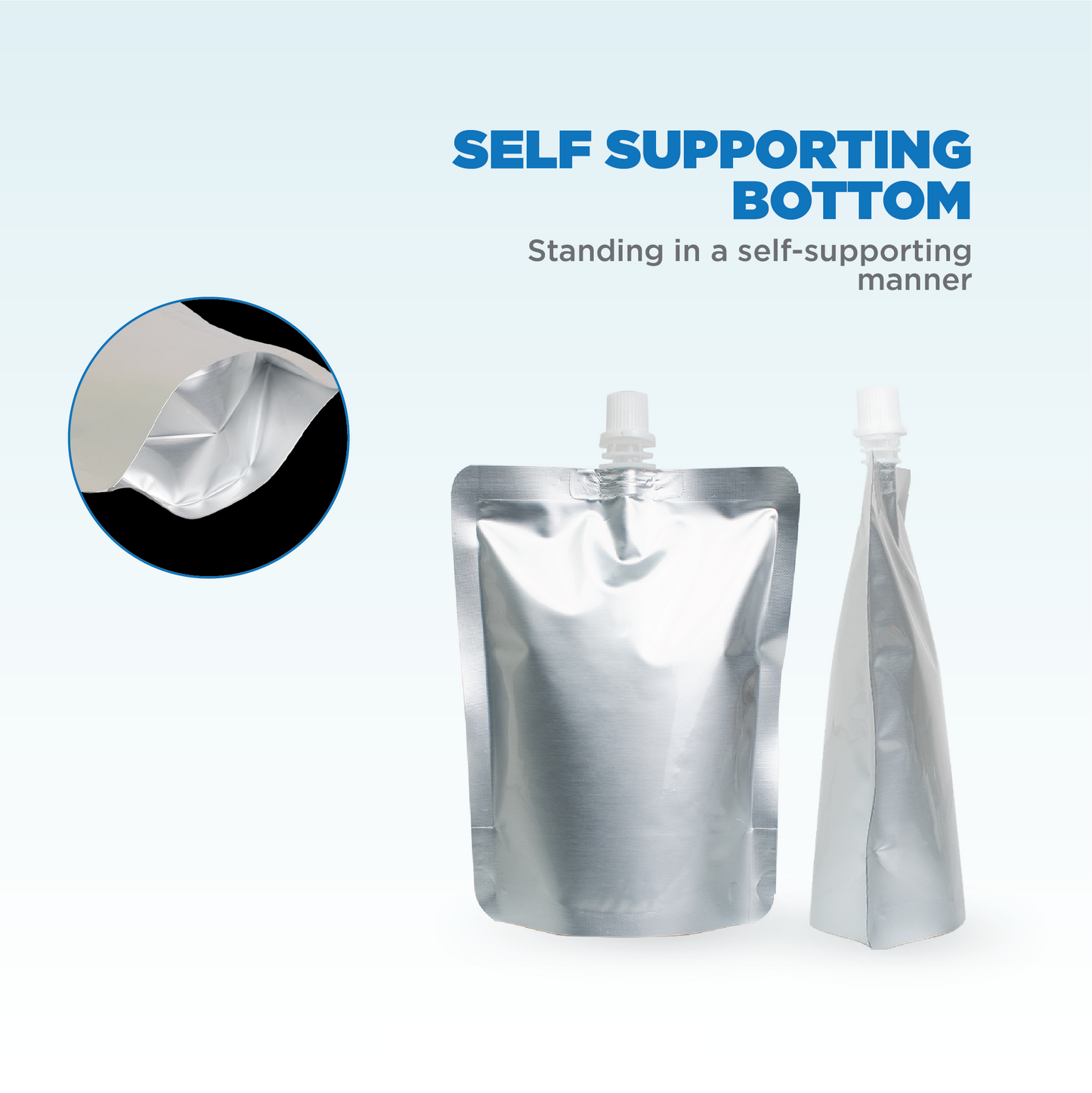 Silver Spout Pouch Combo Pack of 150 (125ml x 50, 250ml x 50, 500ml x 50)