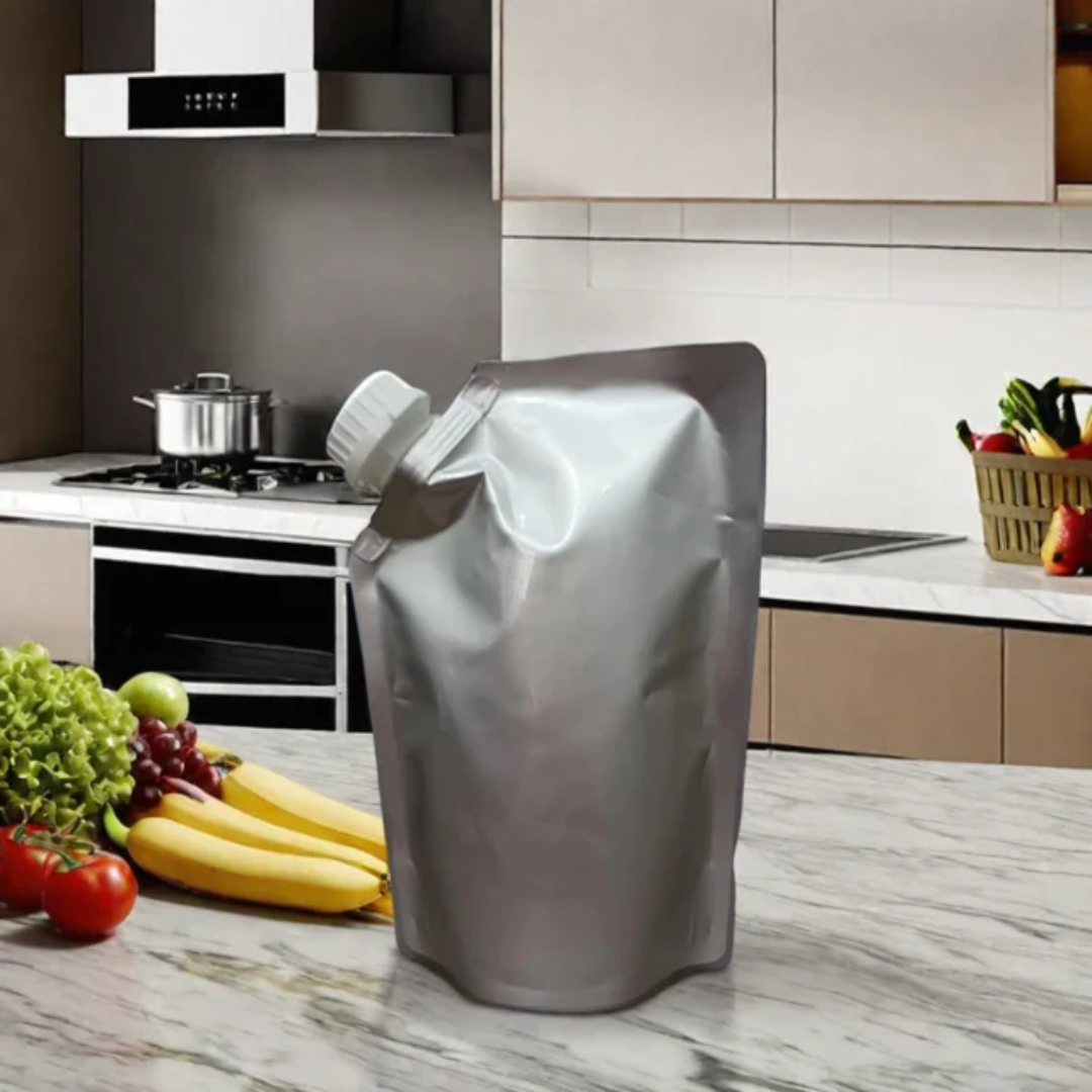 Aluminum Foil Spout Pouch with 21 mm Spout | Hot Tea Delivery and Takeaway Pouch | Hot Coffee Parcel Pouch | Useful For Any Hot and Cold Beverages