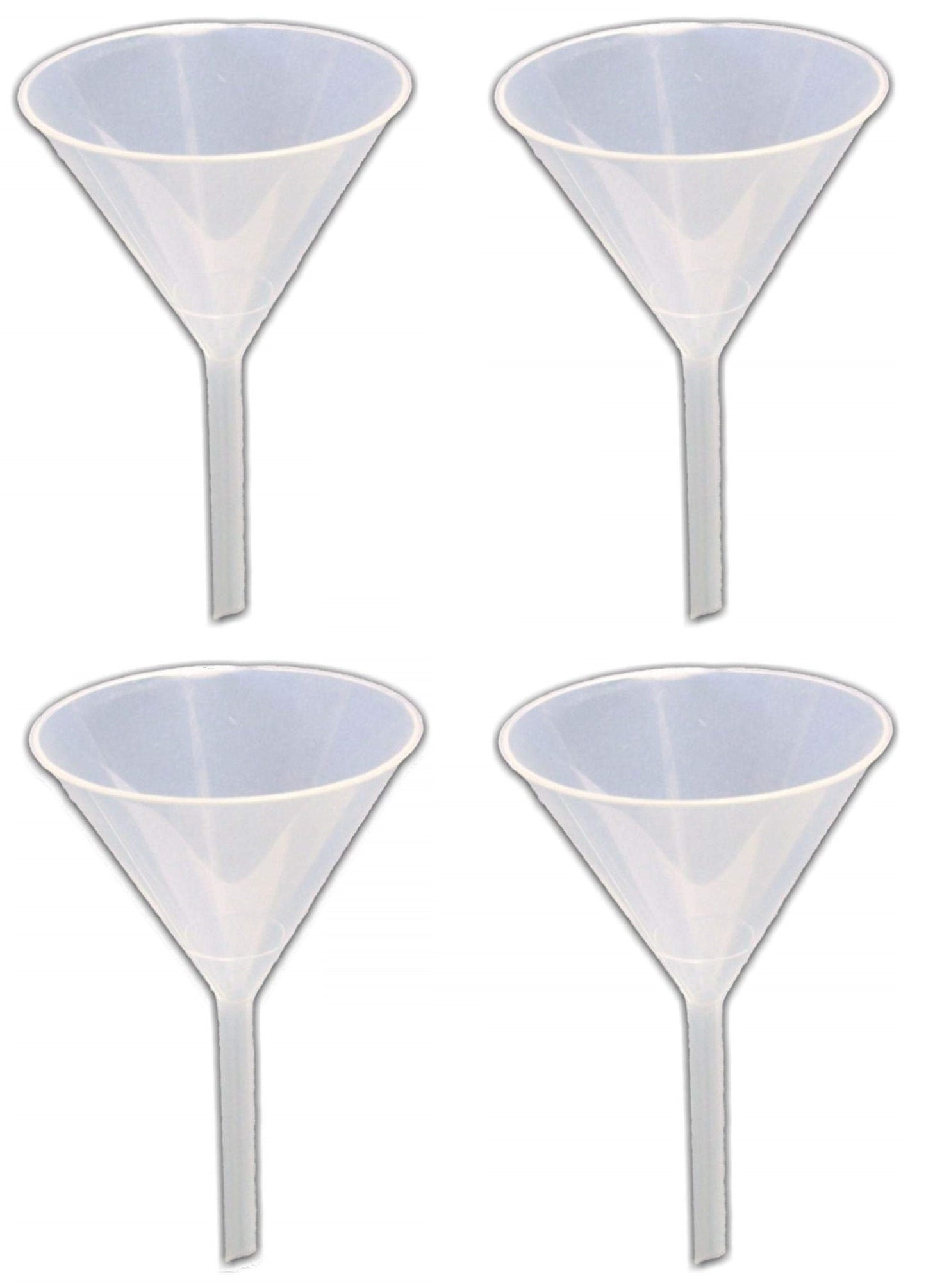 Multi Purpose Wide-Mouth Clear Plastic Funnel | 62 mm-4 Pcs | (Pack of 4)